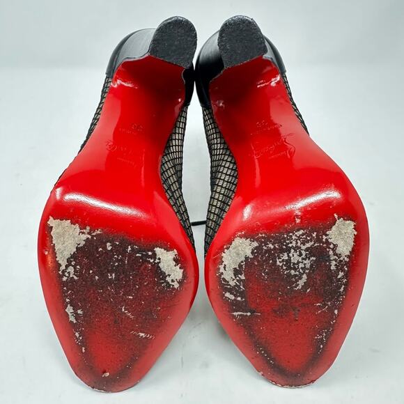 Christian Louboutin Nikita Mesh & Leather Ankle Booties Size 36 - Picture 11 of 12